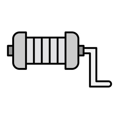 Balıkçı makarası vektör ince çizgi simgesi