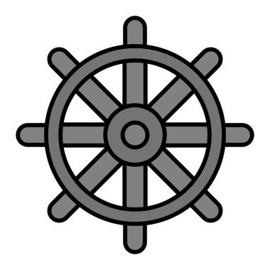 Gemi direksiyonu izole edilmiş ikon vektör illüstrasyon tasarımı