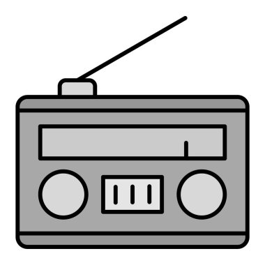 Retro radyo ikonu. vektör illüstrasyonu