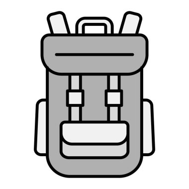 Sırt çantası simgesi. Web için kamp çantası vektör simgelerinin özet çizimi