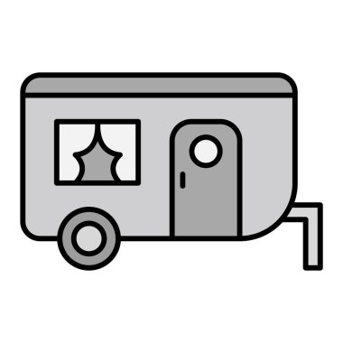 Karavan ikonu. Web için su ısıtıcı vektör simgelerinin özet çizimi