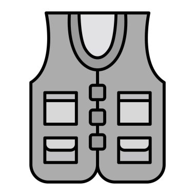 Balıkçı yeleği ikonu vektör çizimi