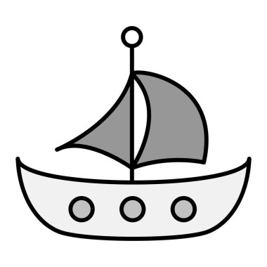 Tekne. Web simgesi basit illüstrasyon