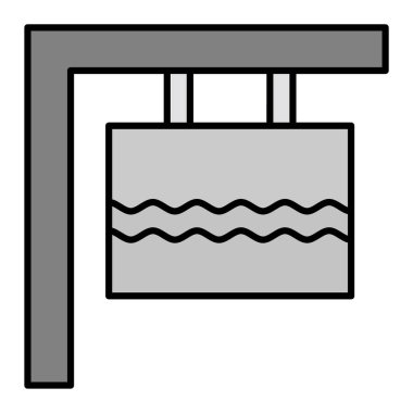 Nehir İşareti ikon vektör illüstrasyonu