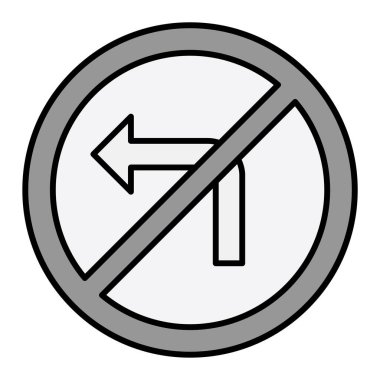 Sola dönüş simgesi yok. vektör illüstrasyonu