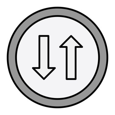 Moda stili izole edilmiş arka planda İki Yönlü Yol simgesi