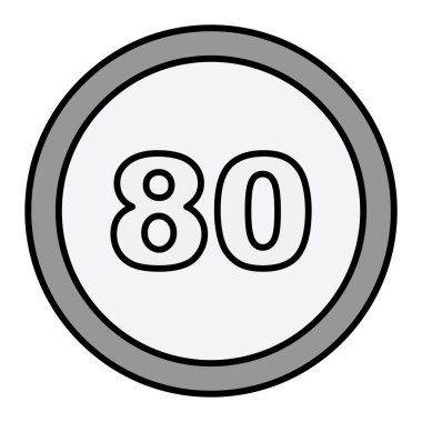 Hız sınırı 80 simgesi. vektör illüstrasyonu