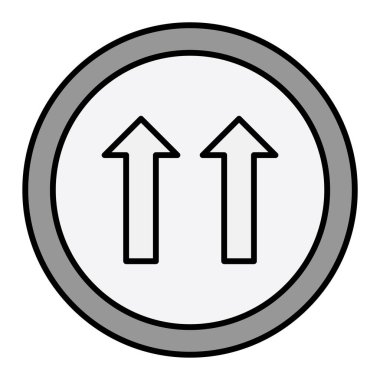 Tek Yönlü simge, vektör illüstrasyonu