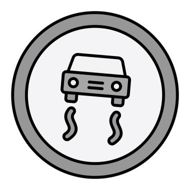 Beyaz arkaplanda kaygan yol simgesi.