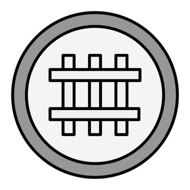 Demiryolu kesişme ikonu. Web için basit illüstrasyon