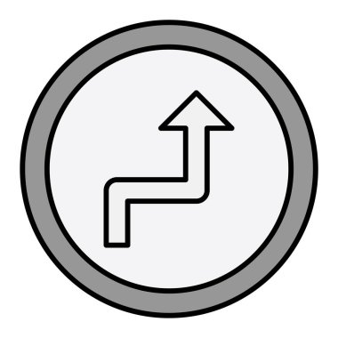 Zig Zag Yolu simgesi modayla izole edilmiş arkaplan