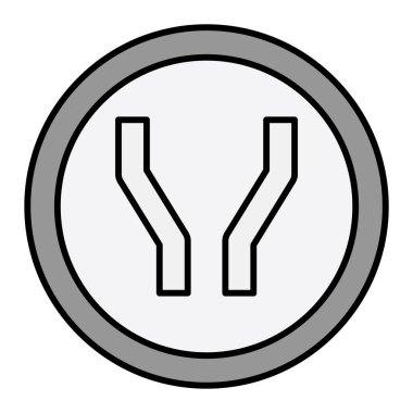 İlerideki Yol Genişliği simgesinin vektör illüstrasyonu