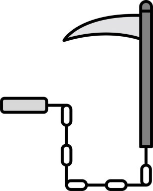 Kusarigama simgesi. Basit resimleme 