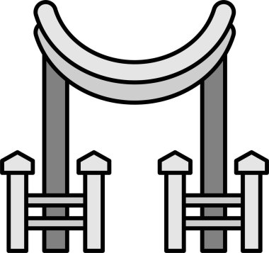 Torii Kapısı. Web simgesi basit tasarım 