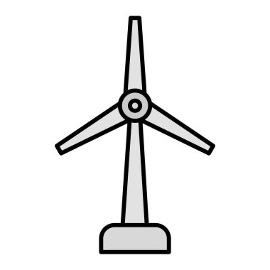 Yel değirmeni ikonu. Web için yel değirmeni vektör simgelerinin özet çizimi 