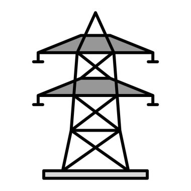 Elektrik Kulesi çizgi simgesi. özet vektör illüstrasyonu.