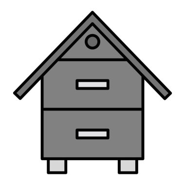 Arı Kutusu. Web simgesi vektör illüstrasyonu 