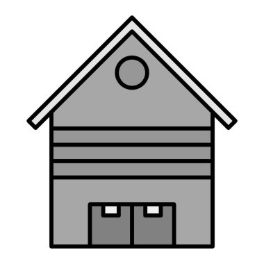 Ev ikonu. Ağ için ahır vektör simgelerinin özet çizimi