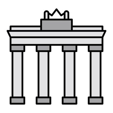 Brandenburg Kapısı. Web simgesi basit illüstrasyon