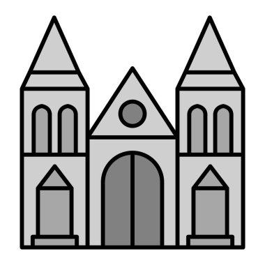 Katedral. Web simgesi basit illüstrasyon 