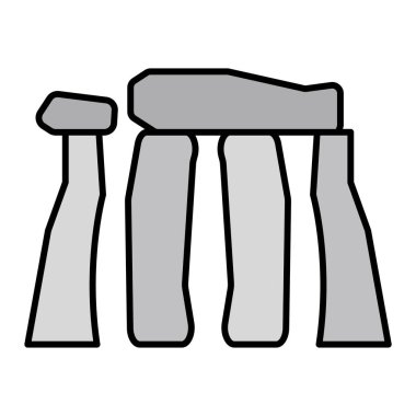 Stonehenge 'de. Web simgesi vektör illüstrasyonu