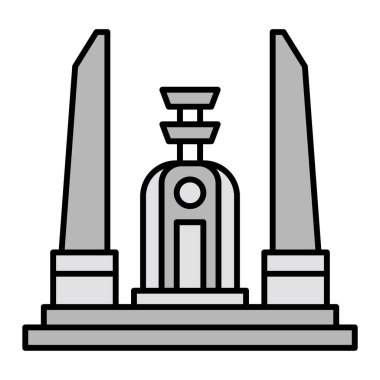 Demokrasi Anıtı. Web simgesi basit illüstrasyon