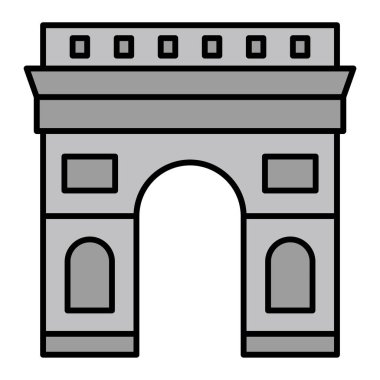 Ark De Triomphe binası simgesinin vektör illüstrasyonu  