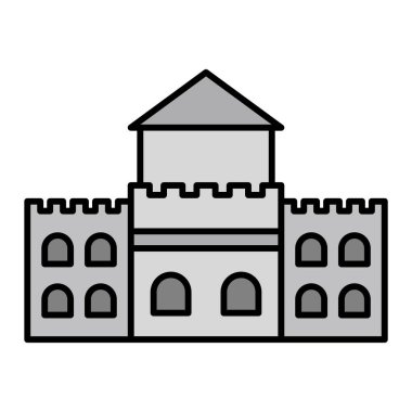 Çin Seddi. Web simgesi basit illüstrasyon