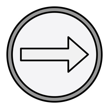 Moda biçimi izole edilmiş arka planda Sağ Ok simgesi