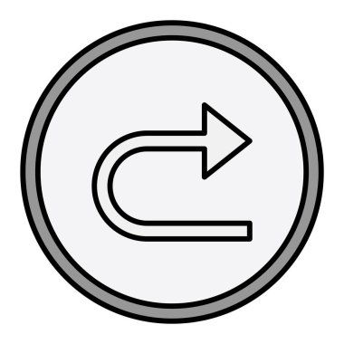 Sağ ok simgesi vektör illüstrasyonunu çevir