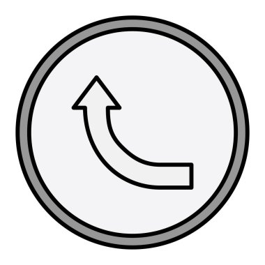 Eğri Oku simgesi vektör illüstrasyonu