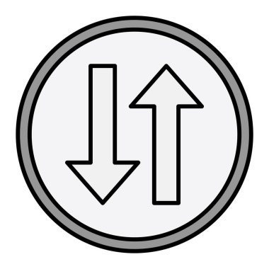 Yukarı Aşağı modern simge vektör illüstrasyonu
