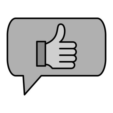 Siyah ve beyaz Geri bildirim ile simgenin başparmağını kaldır 