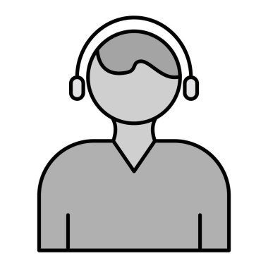 Telemarketer modern simge vektör çizimi