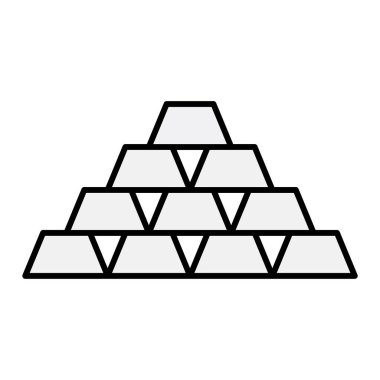 Beyaz arkaplanda altın külçeleri simgesi. vektör illüstrasyonu