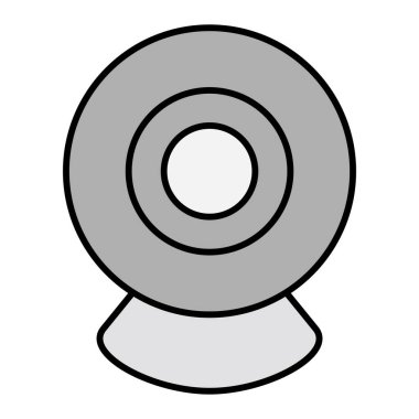 Web kamerası simgesi. Web için video kamera vektör simgelerinin basit illüstrasyonu