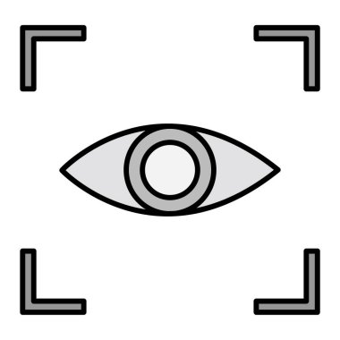 Göz çizgisi sembolü. Beyaz arka planda birinci sınıf kalite izole edilmiş. Web ve mobil uygulamalarda kullanılabilir