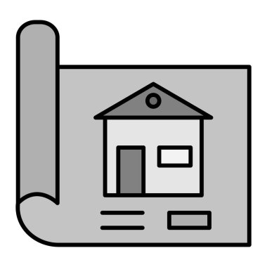 Ev ikonu. Web için ev vektör simgelerinin özet çizimi