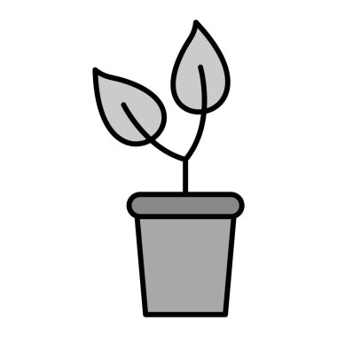 bitki pot ikonu vektör illüstrasyonu