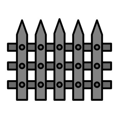 Çit simgesi. Web tasarımı için ahşap vektör simgelerinin özet çizimi