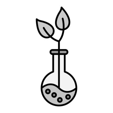 Matara ve bitki vektör çizimi tasarımı ile bilimsel deney