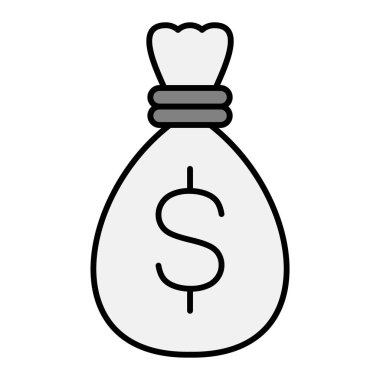 Para çantası ikonu. Beyaz arkaplanda izole edilmiş web tasarımı için dolar para vektör sembolü