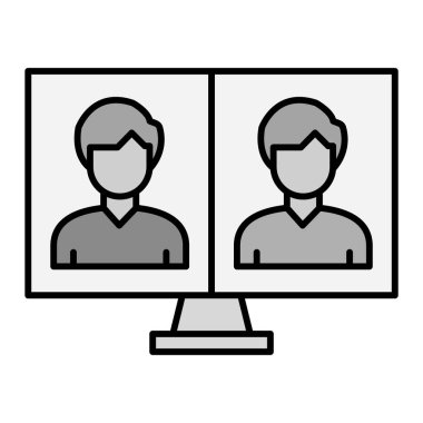 Çevrimiçi Buluşma Web simgesi basit illüstrasyon