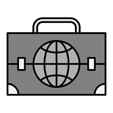 çanta ve toprak vektör illüstrasyon tasarımı ile seyahat çantası