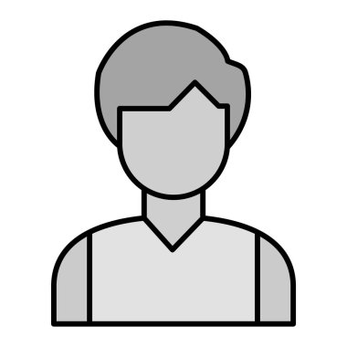 Avatar Adam simgesi. Ana hatlarıyla erkek vektör illüstrasyonu. izole edilmiş sembol.