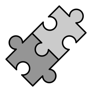 Beyaz arkaplanda bulmaca simgesi