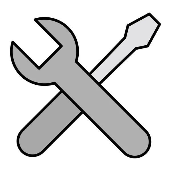 Wrench Screwdriver Icon Outline Illustration Hammer Vector Icons Web — Vettoriale Stock