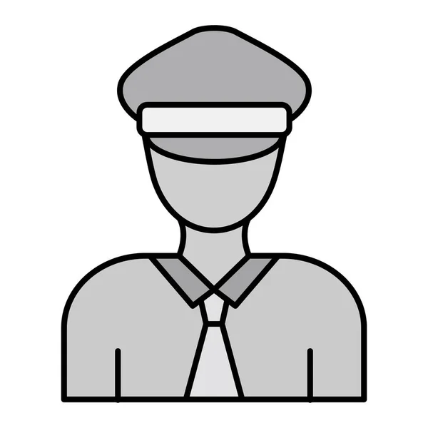Security Guard Icon Outline Illustration — Stock Vector