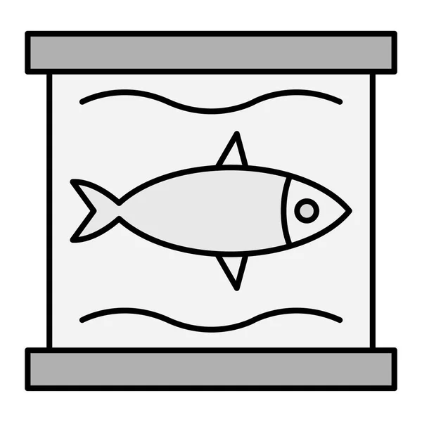 Acquario Con Pesci Icona Web Semplice Illustrazione — Vettoriale Stock