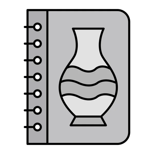 Museum Book Icon Outline Illustration — Wektor stockowy
